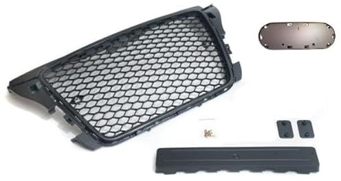 Frontgrill Wabengrill Sport schwarz mit Emblem und Kennzeichenhalter kompatibel mit Audi A3 8P