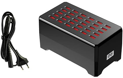 Estación de carga USB Balabaxer, 30 puertos 150W/30A, estación de carga USB multipuerto para smartphones, tabletas y otros dispositivos.