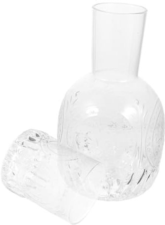 KICHOUSE 1 Ensemble Ensemble Carafe D'eau Froide Récipient Tasse D'eau Cruches En Verre Bouilloire Petite Carafe En Verre Pichets De Thé Glacé Réservoir D'eau Théière Transparent Un Verre
