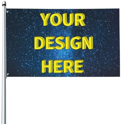 HWFOI Personalisierte Flagge – Flagge Selbst Gestalten,3X5 FT, fügen Sie Ihr eigenes Bild/Text/Logo für Garten im Freien, Dekoration, Camping-Flagge, Hofschild hinzu