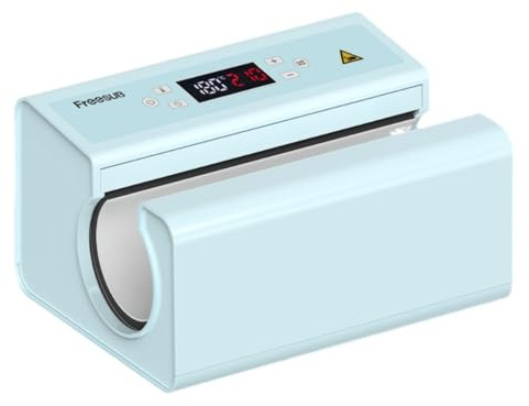 Tumbler Heat Press Machine with LCD Screen, Adjustable Temperature 40°C-190°C, Fast Heating, 0-999s Timer, Portable Mug Press for DIY, 30oz Capacity