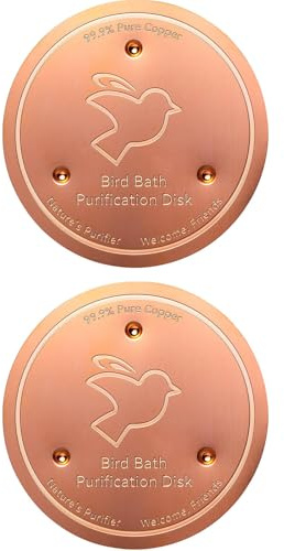 LIGSLN 2Pcs Bird Bath Copper Disk Keep Bird Bath Clean, 0.6mm 99.99% Garden Bowl, Feeders, Accessories Fit For Outdoor Birdbaths, Bowl