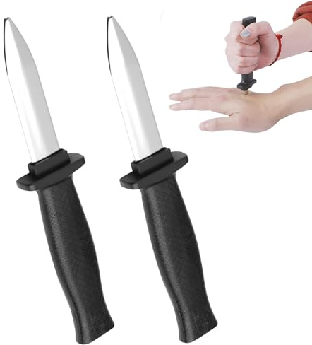 2 PCS Faux Couteau Retractable,Couteaux Rétractables En Plastique,Couteau Retractable,Couteaux Télescopiques En Plastique,Poignards Disparaissants,Pour D'halloween Trucs De Magie Party Poisson D'avril