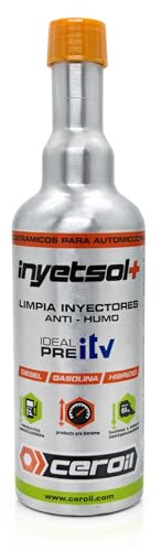 Limpia Inyectores Gasolina y Diésel 500ml 4en1 – CEROIL INYETSOL+ – Aditivo Combustible Anti-Humos Pre-ITV – Reduce Consumo hasta 15% y Emisiones hasta 44% – Elimina Agua y Carbonilla