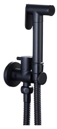 TTDGYYXW Toilet Bidet Spray Gun Set - Wall Mounted Chrome/Black/Grey Metal Brass Faucet for Bathroom - Includes PVC & Stainless Steel Hose (Chrome Set B)