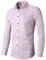 INFLATION Chemise élastique Homme, Manches Longues, Taille ajustée, Casual/Formel, Multiple Couleurs à Choisir,Rose,41