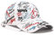 XibeiTrade Casquette de baseball pour homme et femme Motif papillon alphabet graffiti original avec longue sangle, Alphabet blanc, M