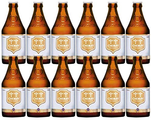 Chimay White Cap Trappist Tripel 330ml Bottles (12 Pack) - Belgian Beer Gifts for Men, Birthday Gifts for Men and Women, Beers and Lagers Offers Belgian Gift Beer Pack Alcohol Gift Set