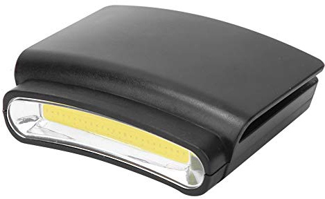 MAGT Linterna frontal LED, portátil de plástico LED Linterna frontal portátil Cap Clip Sombrero Brim Mini Head Light Lámpara de iluminación exterior(Negro)