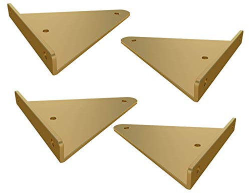 AHWU 4X Regalhalterung Unsichtbar, Dreieck Regalhalterungen, Regalhalterung Schwerlastträger Metallwinkel Regalträger DIY Regalbodenträger, Stabile Tragfähigkeit, Platzsparend, Schwarz, Gold, Weiß