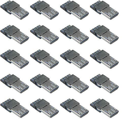 BGTXINGI 40 Stück USB Typ B Standard Micro Port Stecker Lötstecker 5 Pin Direct Jack Buchse Connector Löten Schweißen Platte für DIY USB Power Supply Breadboard Design Telefon Stromkabel
