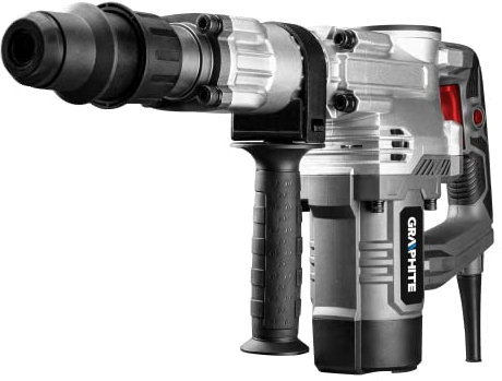 GRAPHITE Abbruchhammer SDS Max 1300W, Bohrhammer mit 2100/min und 20 J Energie, Meißelfunktion, Einstellung der Meißelposition, für harten Materialien, 4m Stromkabel, Transportkoffer, Abrissarbeiten