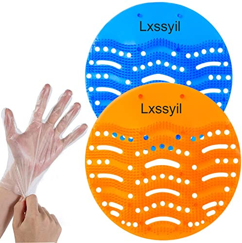 Urinal Screens Deodorizer 50 Pack Anti-Splash Urinal Screen Urinal Deodorizer Odor Freshener for Public Restrooms Restaurants Cafes Bars Schools Fits Wet & Dry Urinals(25pcs Blue+25pcs Orange)