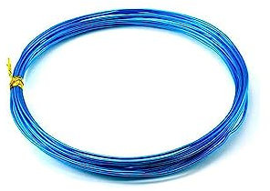 10m Basteldraht 3.0mm, Aluminium Craft Draht Blumendraht Aluminiumdraht Dekodraht Bindedraht für Blumengestecke, DIY Handwerk Dekorieren Schmuck Kranzherstellung, Schmuckdraht zum Basteln,Blau