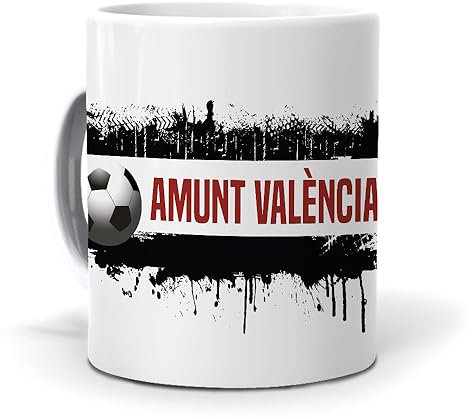 mundohuevo Taza Personalizada con Texto. Regalo Original. Valencia. Regalo Equipo de Futbol. Haz
