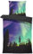 one-home Bettwäsche 135x200 cm Polarlichter Nordlichter grün schwarz Wende Microfaser