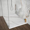 Piatto doccia 80x120 cm bianco effetto marmo in resina, spessore 3 cm e scarico con canalina, riducibile su misura ARGO