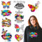 Butterfly Bügelbilder, 9 Bögen DTF-Transfer-Aufkleber, bereit zum Drücken, Schmetterlinge und Lippen, Wärmetransfer-Aufkleber zum Aufbügeln für T-Shirts, Kapuzenpullover, DIY Handwerk