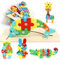 9 Stück Holzpuzzle für Kleinkinder,3D Holz Montessori Steckpuzzle,Tier Holzpuzzle Puzzle Kleinkind Lernspielzeug,Lernendes Pädagogisches Holzpuzzle-Spielzeug,Montessori Spielzeug ab 1 Jahr