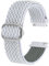BISONSTRAP Bracelet de Montre en Nylon Extensible, Bandes à Boucle Réglable, Libération Rapide, Bracelet en Nylon Tressé Élastique 18mm, Blanc
