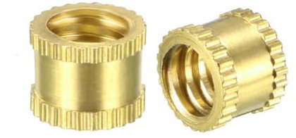 TOP-VIGOR 25Pcs Threaded Insert Knurled Nuts, 1/4-20 Brass Female Thread Knurled Nuts, Embedment Nut Insert for 3D Printer