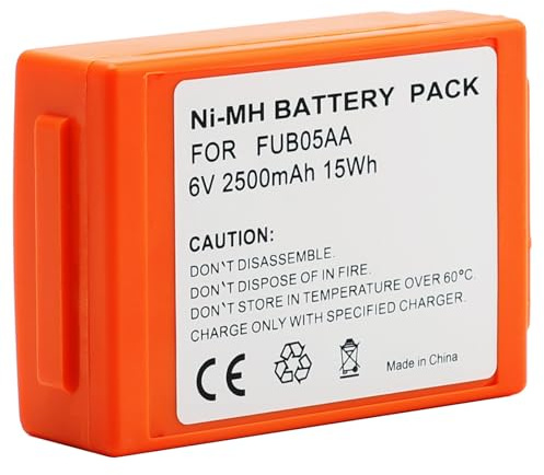 CHUNCAIL 6V 2500mAh 15Wh NI-MH Ersatzakku für FUB05AA, FuB05XL, FuB5AA, Fub9NM for Industrial Radio Remote Contro,Orange
