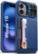 Vihibii for iPhone 16 Wallet Case with Card Holder (4 Cards) [RFID Blocking] & Slide Camera Cover & Raised Edges Protect Screen, Shockproof Rugged Phone Case for iPhone 16 6.1 2024, Blue