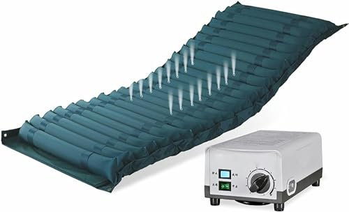 NWBZBH Aufblasbare Matratze gegen Dekubitus, Luftkissen-Matratze für Einzelbett, Anti-Dekubitus, mit Loch, Schwankungs-Matratzenauflage-System mit Pumpe