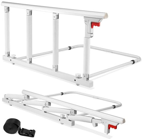 Novelfun Rieles de cama para adultos mayores, plegable, mango de soporte de 98 x 50 cm, longitud y altura mejorada, protector lateral de seguridad para King, Queen, matrimonial e individual, extra