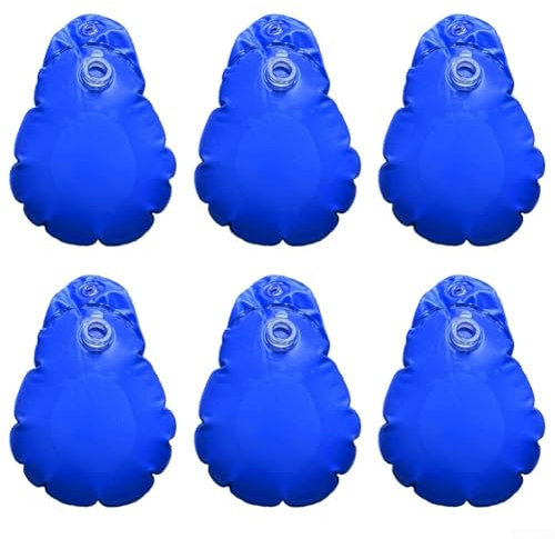 Lot de 6 poids de bâche de piscine avec crochets en PVC solides conçus pour une utilisation saisonnière sur les piscines (bleu foncé)