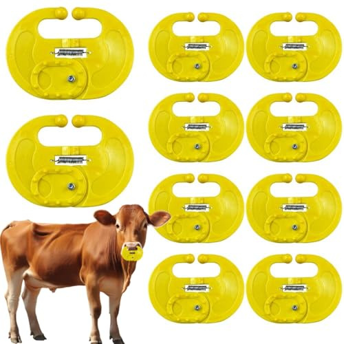 Nasenring aus Kunststoff, gegen Saugen, Kuh, Kalb, Rinder, Bauernhof, Weaner, Präventor, Nasenring, Clip, 10 Stück
