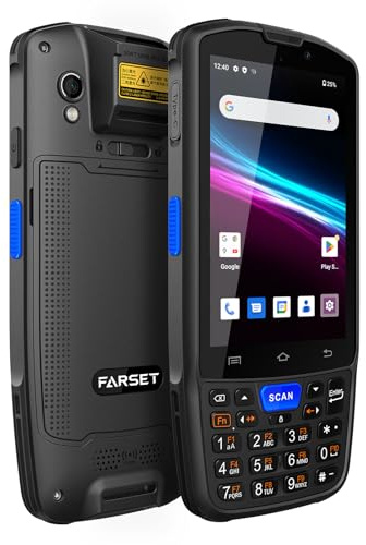 Farset F7-WiFi Escáner portátil PDA con Android 14 para inventario móvil | Android 14, Motor de escaneo 1D/2D/QR con Licencia Zebra SE6100, batería reemplazable de 5000 mAh, certificación IP67.
