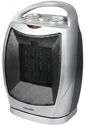 Kalorik Keramik-Heizlüfter mit Oszillation, 1500W, 28x18x14cm, 3 Gebläsestufen, PTC-Heizelement, Überhitzungsschutz, Silber CEH1004