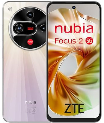 ZTE Nubia Focus 2 5G, Smartphone sbloccato con IA, 8 GB+256 GB, Schermo 6,7 HD+ 120 Hz, Fotocamera 108 MP, Batteria 5000 mAh, Ricarica Rapida 18 W, Android 15, Include Custodia e Protezione, Bianco