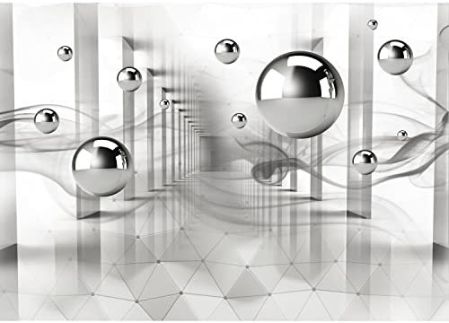Runa Art Fototapete 3D Effect Kugeln 352 x 250 cm Vlies Tapeten XXL Moderne Wandtapete Wohnzimmer Schlafzimmer Grau 9492011a