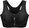 ZOEREA Sports BH Damen Push Up Zip Front, 3er Pack Impact Yoga Bra Schwarz,L