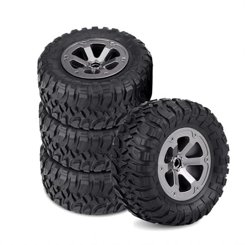 VIFERR RC Auto Reifen, 4 Stück 1:16 Crawler Reifen Gummireifen für Fernbedienung Militaty Car Ersatz Autoreifen