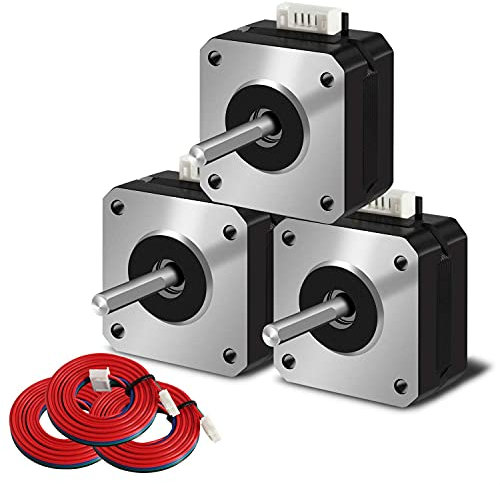 SIMAX3D Nema 17 Schrittmotor 3 Stück 42x23mm 0,7A-4.23V 2 Phase 4-Drähte 1,8 Grad mit 39,3-Zoll-Kabel für Creality CR-10 10S Ender 3 3D-Drucker/CNC-Extruder und Y-Achse