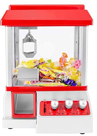 Global Gizmos 55739 Candy Grabber/Battery Operated Kids Game/Retro Arcade Attraction/Novelty Sweets Dispenser/Coins Included