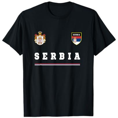 Serbien Sport/Fußball-Trikot mit Flagge, Fußball Belgrad T-Shirt
