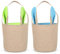 Wishstar 2 Pcs Osterhasen Taschen，Osterkorb mit Ohren,Osterhasen Korb Taschen，Gut für Ostereiersuche für Kinder Ostergeschenk（Blau，Grün）