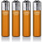 Original Clipper Feuerzeuge Einfarbig 4er Set (z.B. Soft Touch, Crystal, Metalic, solid Fluro) + 1 Clipper DHOBIA Feuerzeug GRATIS (Crystal Rainbow Orange)