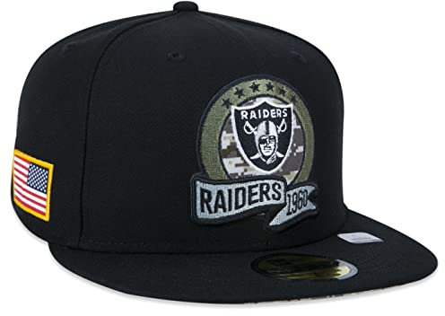 New Era Cap 59FIFTY Herren Basecap NFL Fitted Cap (Las Vegas Raiders, 7 1/2)