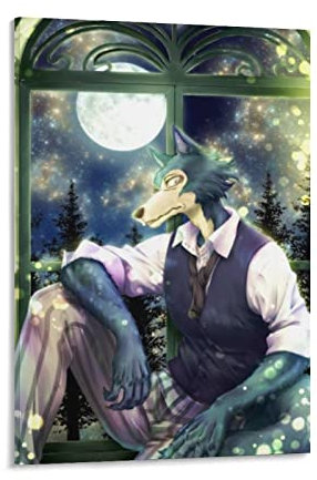 Legosi Beastars Poster, Malerei, Leinwand, Wandkunst, Wohnzimmer, Poster, Gemälde, 50 x 75 cm