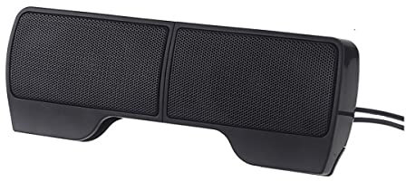Verve Jelly Portable Mini Speakers USB Powered Wired Speaker Wired Soundbar Speaker Clip-On Laptop Stereo Speaker for TV Desktop Laptop Smartphone and Tablet, Black