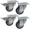 Dörner + Helmer 4er Set Transportgeräte-Lenkrolle 80 mm TPE, Platte 100 x 85 mm, Rollenmix, Tragkraft 150 kg/Set