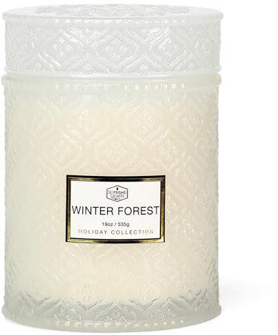 Forest Candle - Large 19oz White Scented Christmas Candle, 88hr Burn Time, Perfect for Home Decor & Gifts