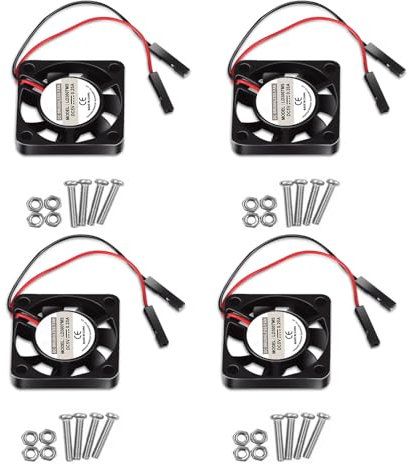 4pcs 3007 Fan for Raspberry Pi 4 30x30x7mm Cooler Fan Pi Brushless Cooling Fan 30MM 1.18in 3.3V 5V DC Quiet Fan for Raspberry Pi 4, Pi 3 B+, Pi 3 B, Pi 2, Pi B+, Pi Zero/Zero W,Robot Project