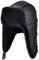 MGGMOKAY Unisex Lammfell Shearling Wintermütze,Aviatormütze,Russische Ushanka Trapper Winterfellmütze,Schwarz,L