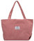 oukesin Sac à bandoulière femme en velours côtelé grande capacité sac à main casual, Rose